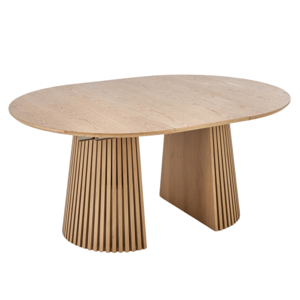 Okrągły Stół Rozkładany 120-210 cm do Jadalni Salonu Naturalny Lamele FARGO Halmar