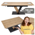 Nowoczesny Stół Prostokątny Rozkładany 160-220 cm do Jadalni Dębowy Naturalny Czarny Loft FANIS Halmar