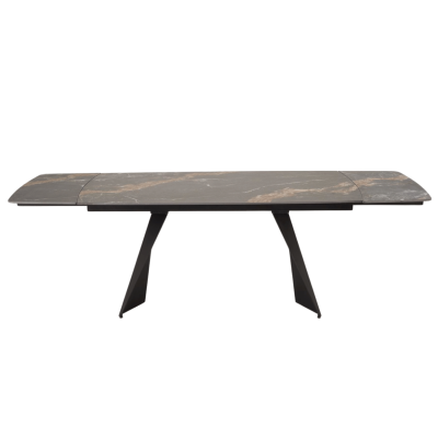 Nowoczesny Elegancki Stół Rozkładany Duży Prostokątny Czarny Marmur Matowy ARMANI Halmar
