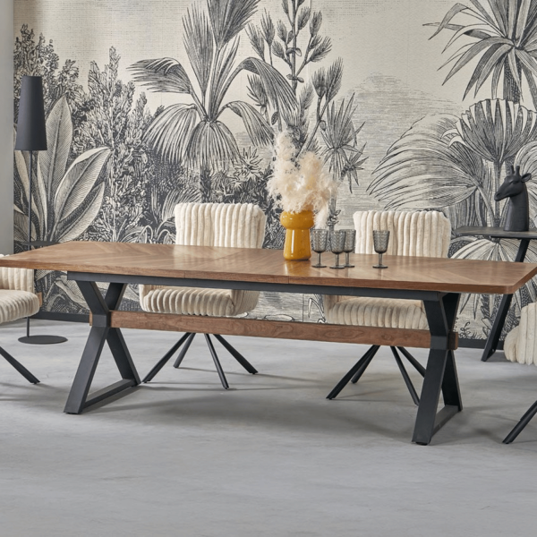 Duży Nowoczesny Stół Rozkładany 200-350 cm Loft Prostokątny Orzechowy Czarny BARON Halmar