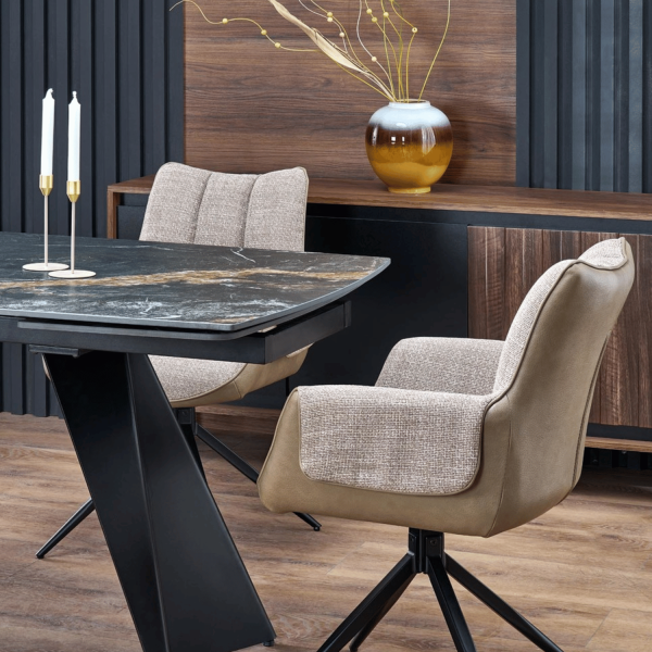 Duży Nowoczesny Stół Rozkładany 200-350 cm Loft Prostokątny Orzechowy Czarny BARON Halmar