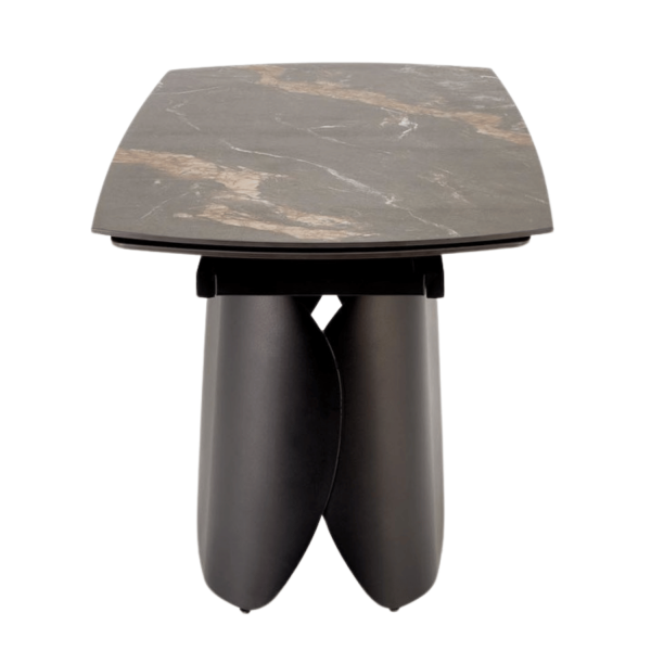Elegancki Nowoczesny Stół Rozkładany 180-260x90 cm do Jadalni Salonu Czarny Marmurowy FORUM Halmar