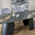 Elegancki Nowoczesny Stół Rozkładany 180-260x90 cm do Jadalni Salonu Czarny Marmurowy FORUM Halmar