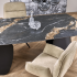 Elegancki Nowoczesny Stół Rozkładany 180-260x90 cm do Jadalni Salonu Czarny Marmurowy FORUM Halmar