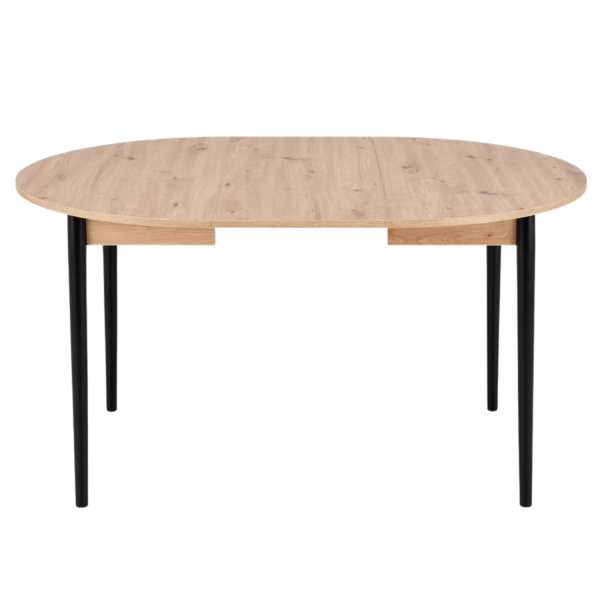 Skandynawski Stół Rozkładany do Jadalni 102-142x102 cm Dąb Artisan z Drewnianymi Nogami Czarnymi PIVOT Halmar