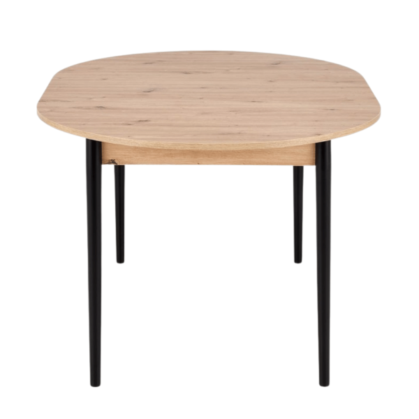 Skandynawski Stół Rozkładany do Jadalni 102-142x102 cm Dąb Artisan z Drewnianymi Nogami Czarnymi PIVOT Halmar
