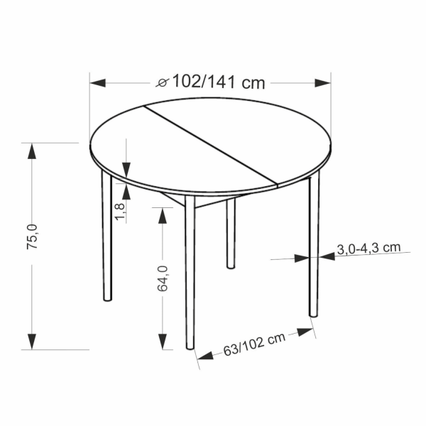 Skandynawski Stół Rozkładany do Jadalni 102-142x102 cm Kaszmirowy Beżowy z Drewnianymi Nogami Buk Naturalny PIVOT Halmar