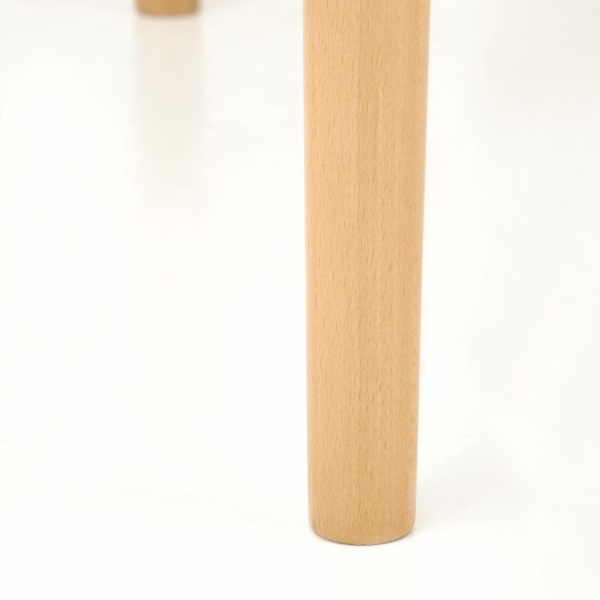 Skandynawski Stół Rozkładany do Jadalni 102-142x102 cm Kaszmirowy Beżowy z Drewnianymi Nogami Buk Naturalny PIVOT Halmar