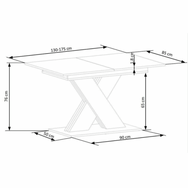 Nowoczesny Stół Rozkładany 130-175x85 cm do Jadalni Kaszmirowy Beżowy Dąb Cremona XARELTO Halmar