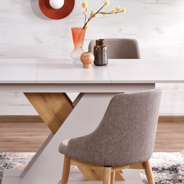 Nowoczesny Stół Rozkładany 130-175x85 cm do Jadalni Kaszmirowy Beżowy Dąb Cremona XARELTO Halmar