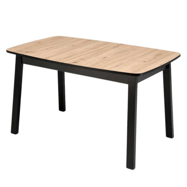 Nowoczesny Stół Rozkładany do Jadalni 130-170X80 cm Dąb Artisan Czarny Loft BARRIL Halmar