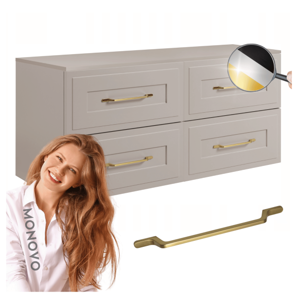 Kaszmirowa Szafka Pod Umywalkę z Blatem 160 cm Mat Podwójna Wisząca Łazienkowa CLASSIC