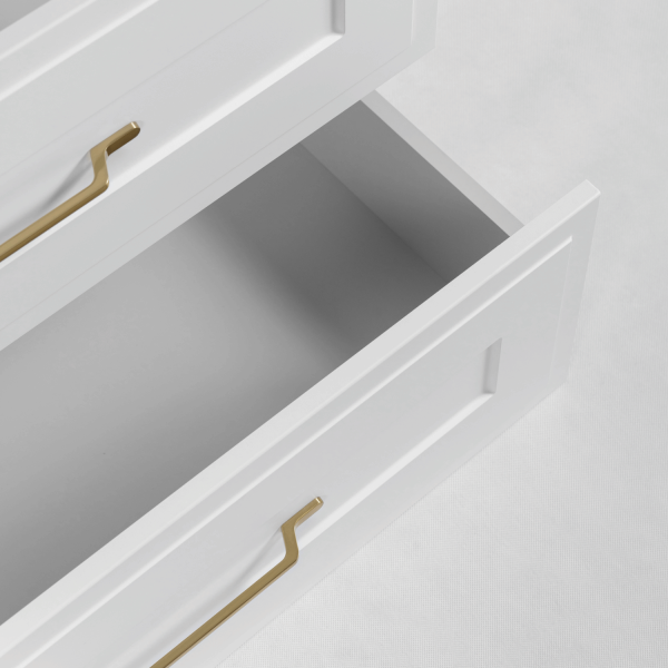 Biała Wisząca Szafka do Łazienki 120 cm Mat z Czarnym Blatem Pod Umywalkę CLASSIC