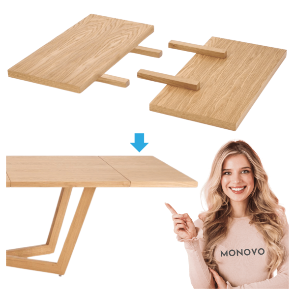 Przedłużki do Stołu MASSIVE 3 45X90 Cm Komplet 2x Przedłużka Dąb Naturalny Halmar