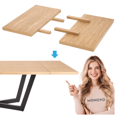 Przedłużki do Stołu MASSIVE 2 45X90 Cm Komplet 2x Przedłużka Dąb Naturalny Halmar