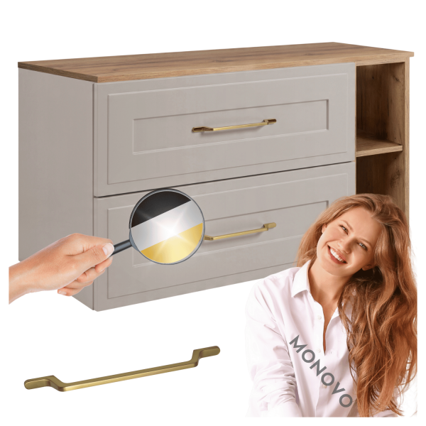 Szafka do Łazienki Kaszmirowa z Blatem Złoty Dąb Craft 100 cm Wisząca z Ramką CLASSIC