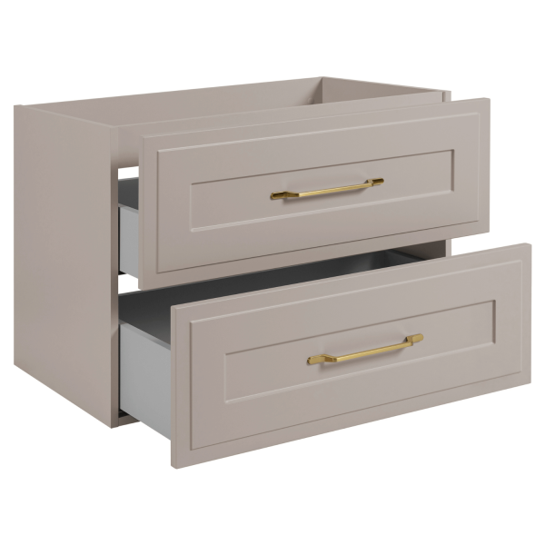 Szafka do Łazienki Kaszmirowa z Blatem Złoty Dąb Craft 100 cm Wisząca z Ramką CLASSIC