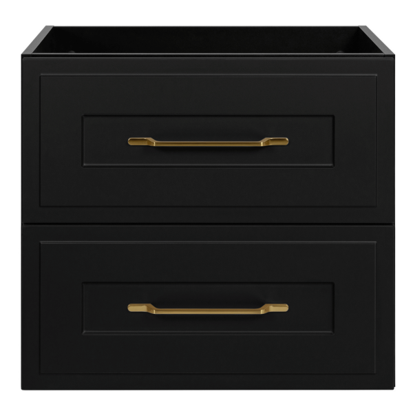 Szafka Pod Umywalkę Czarna Wisząca z Białym Blatem 80 cm Elegancka z Ramką CLASSIC