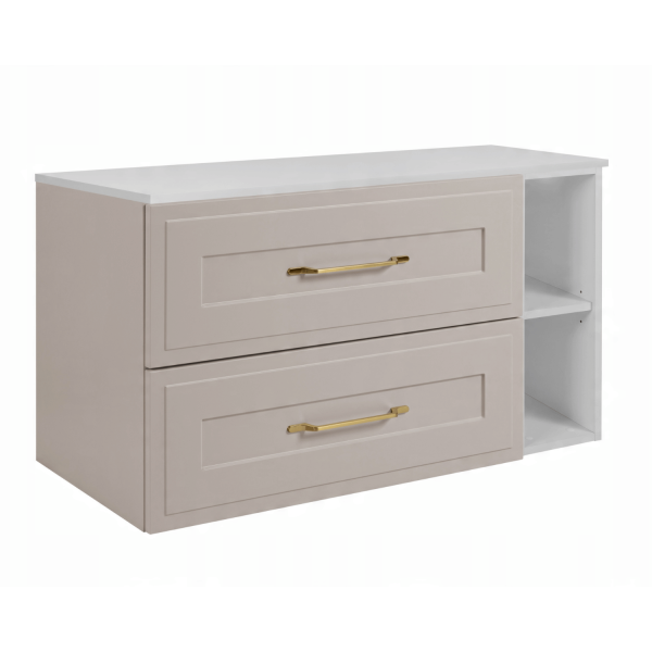 Szafka Kaszmirowa 80 cm pod Umywalkę do Łazienki Wisząca z Białym Blatem Nowoczesna CLASSIC