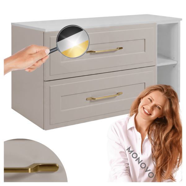 Szafka Kaszmirowa 80 cm pod Umywalkę do Łazienki Wisząca z Białym Blatem Nowoczesna CLASSIC