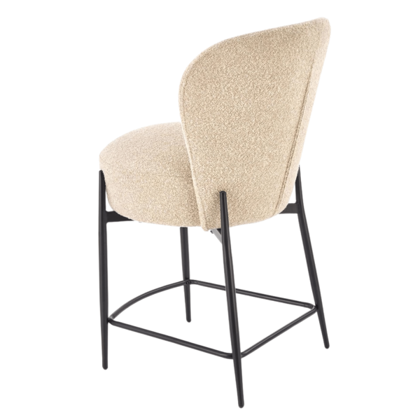 Elegancki Stylowy Hoker Tapicerowany Beżowy Krzesło Barowe Beżowe Loft H126 Halmar