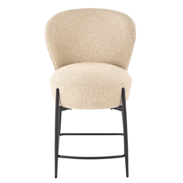Elegancki Stylowy Hoker Tapicerowany Beżowy Krzesło Barowe Beżowe Loft H126 Halmar