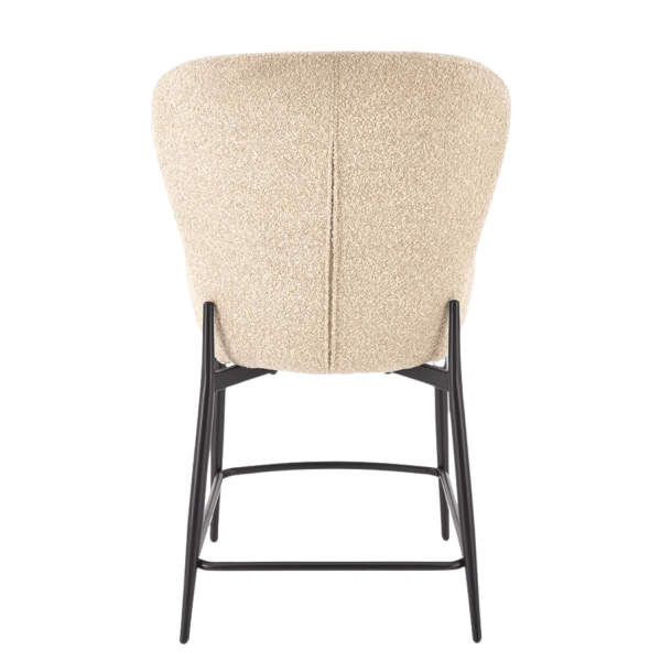 Elegancki Stylowy Hoker Tapicerowany Beżowy Krzesło Barowe Beżowe Loft H126 Halmar