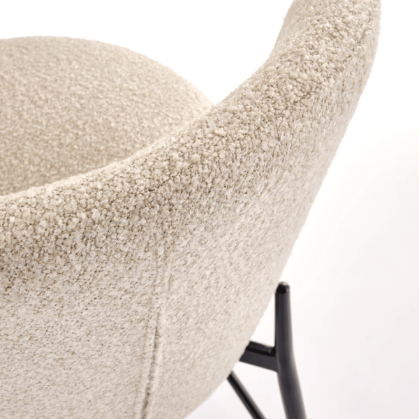 Elegancki Stylowy Hoker Tapicerowany Beżowy Krzesło Barowe Beżowe Loft H126 Halmar