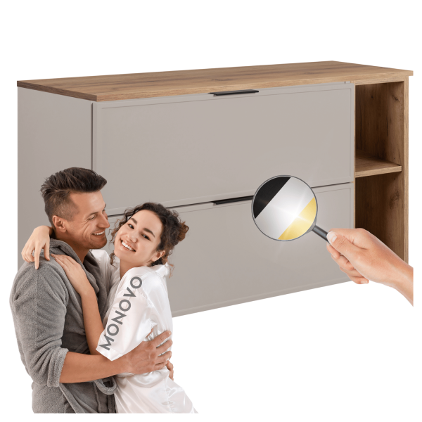 Szafka Łazienkowa Wisząca 100 cm z Regałem Kaszmir do Łazienki Pod Umywalkę z Blatem Retro SLIM