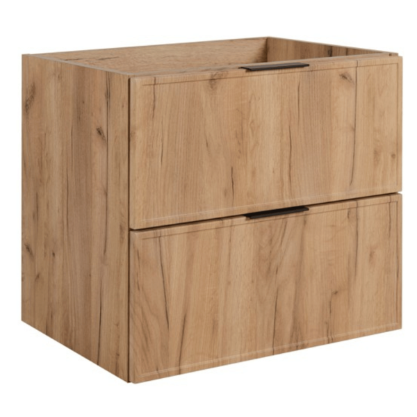 Szafka Łazienkowa 80 cm Złota Dębowa pod Umywalkę z Regałem z Blatem Czarnym Nowoczesny Retro SLIM