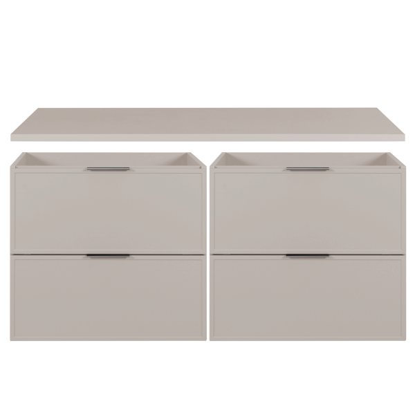 Szafka do Łazienki Wisząca Kaszmirowa 120 cm z Blatem Podwójna Retro SLIM