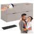 Szafka do Łazienki Wisząca Kaszmirowa 120 cm z Blatem Podwójna Retro SLIM