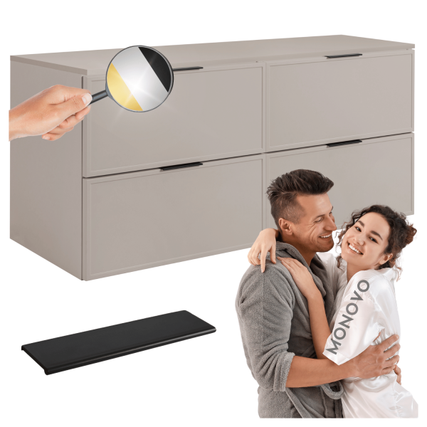 Szafka do Łazienki Wisząca Kaszmirowa 120 cm z Blatem Podwójna Retro SLIM