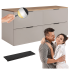 Szafka Łazienkowa 120 cm Wisząca Kaszmirowa z Blatem Dębowym Podwójna Retro SLIM