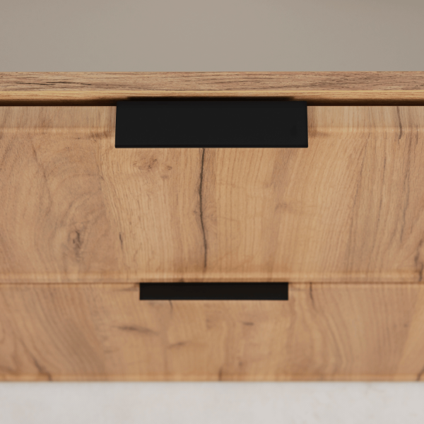 Szafka Złoty Dąb Craft Łazienkowa Wisząca 120 cm z Blatem Nowoczesna Podwójna Retro SLIM