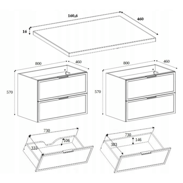 Szafka do Łazienki 160 cm Kaszmirowa pod Umywalkę z Blatem Dębowym Retro SLIM