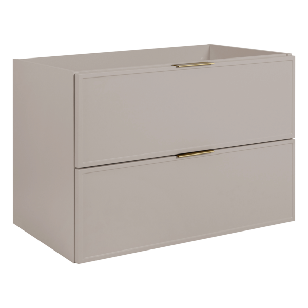 Szafka do Łazienki 160 cm Kaszmirowa pod Umywalkę z Blatem Dębowym Retro SLIM