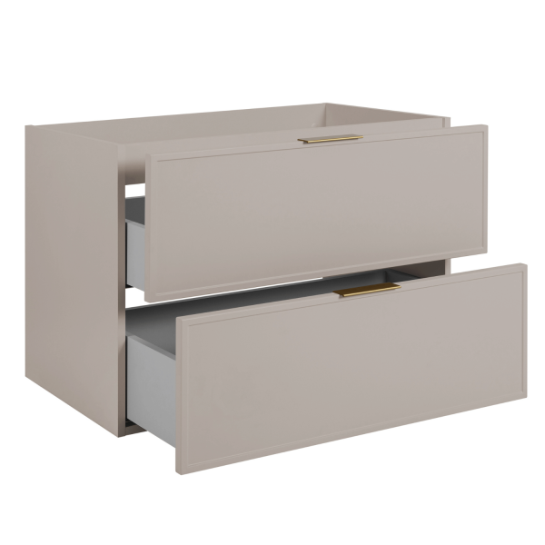 Szafka do Łazienki 160 cm Kaszmirowa pod Umywalkę z Blatem Dębowym Retro SLIM