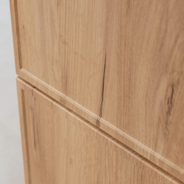 Szafka Wisząca 160 cm pod Umywalkę Łazienkowa Złoty Dąb Craft Podwójna z Blatem Nowoczesna Retro SLIM