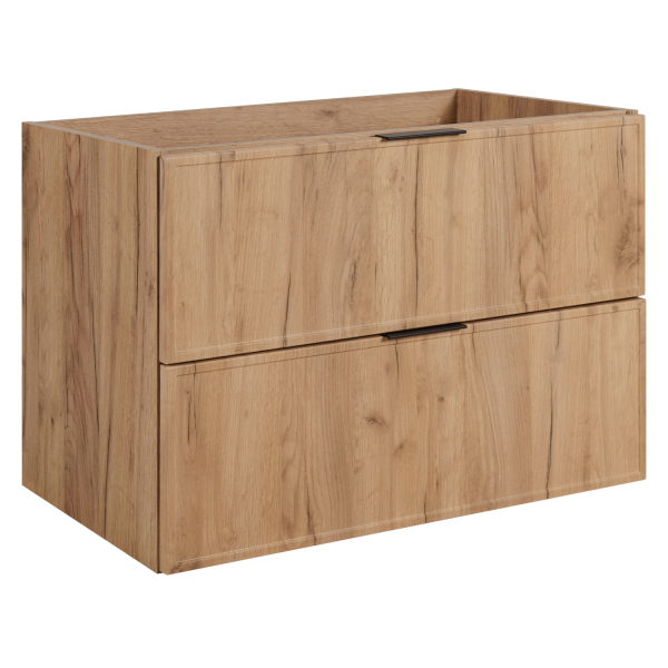 Szafka Wisząca 160 cm pod Umywalkę Łazienkowa Złoty Dąb Craft Podwójna z Blatem Nowoczesna Retro SLIM