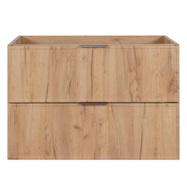 Szafka Wisząca 160 cm pod Umywalkę Łazienkowa Złoty Dąb Craft Podwójna z Blatem Nowoczesna Retro SLIM