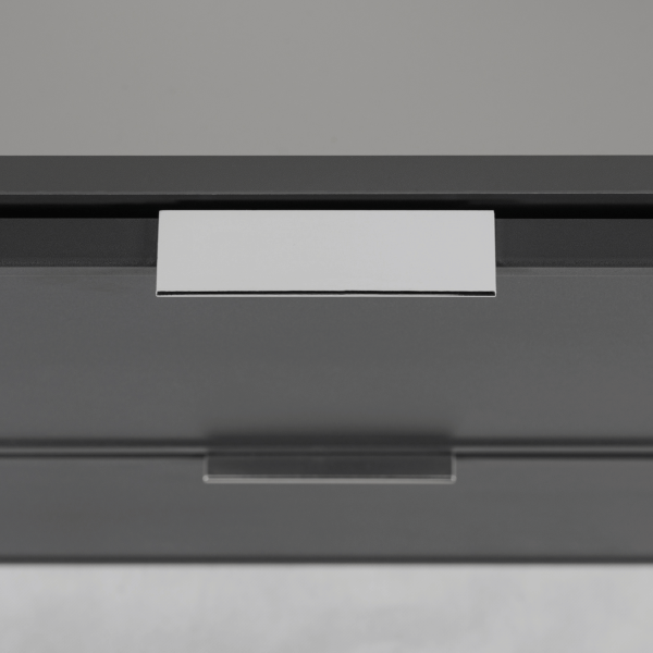 Szafka Wisząca Ciemny Szary Łazienkowa z Regałem 140 cm Pod Umywalkę z Blatem Dębowym Nowoczesna SLIM