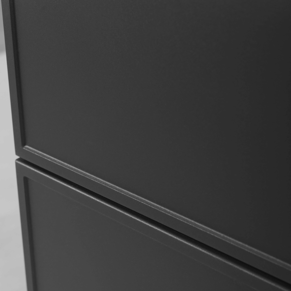 Szafka Wisząca Ciemny Szary Łazienkowa z Regałem 140 cm Pod Umywalkę z Blatem Dębowym Nowoczesna SLIM