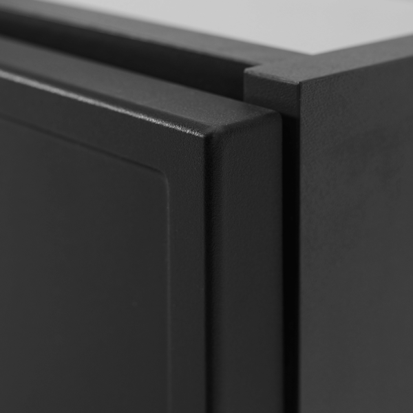 Szafka Wisząca Ciemny Szary Łazienkowa z Regałem 140 cm Pod Umywalkę z Blatem Dębowym Nowoczesna SLIM