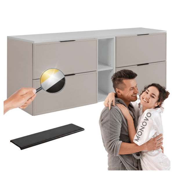 Szafka Wisząca z Białym Regałem Kaszmirowa 180 cm do Łazienki Pod Umywalkę z Blatem Elegancka Retro SLIM