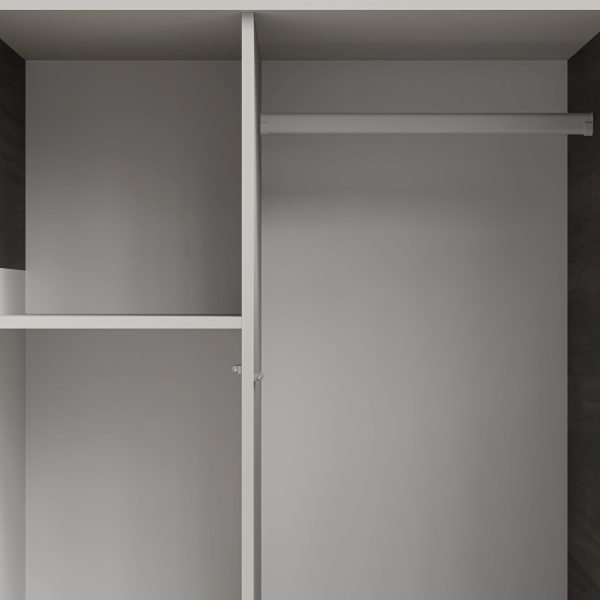 Wysoka Nowoczesna Szafa do Salonu Ryflowana 182x90 cm Kaszmirowa Orzechowa Czarne Nogi RANDOM 2 S-1 Halmar