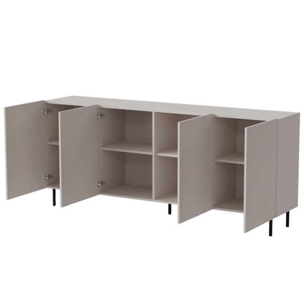 Nowoczesna Komoda Ryflowana 180cm do Salonu Kaszmirowa Loft PAXOS Km-2 Halmar