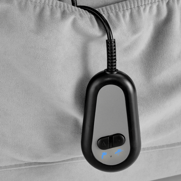 Fotel Elektrycznie Rozkładany Wypoczynkowy dla Dziadka i Babci z Funkcją Pionizacji Rozkładania Szary Velvet Welur HORTON Halmar