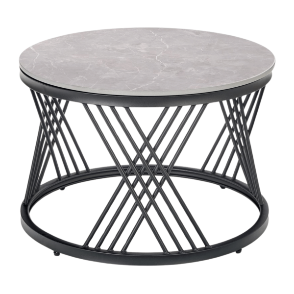 Zestaw 2 Stolików, 2x Stolik Kawowy do Salonu Loft Szary Marmur Ceramiczny Kamień Ława FLAMINGO Halmar