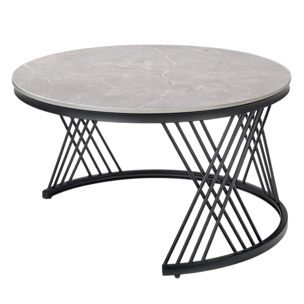 Zestaw 2 Stolików, 2x Stolik Kawowy do Salonu Loft Szary Marmur Ceramiczny Kamień Ława FLAMINGO Halmar